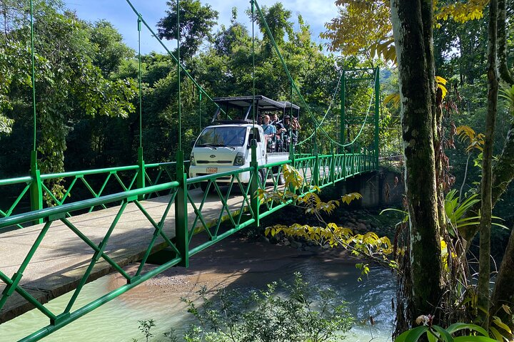 On the way to the Nature Reserve, crossing Barú River onboard a Safari Truck